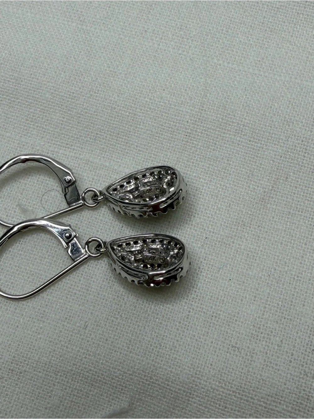 14K Teardrop CZ Pendant + Earrings - Picture 4 of 5